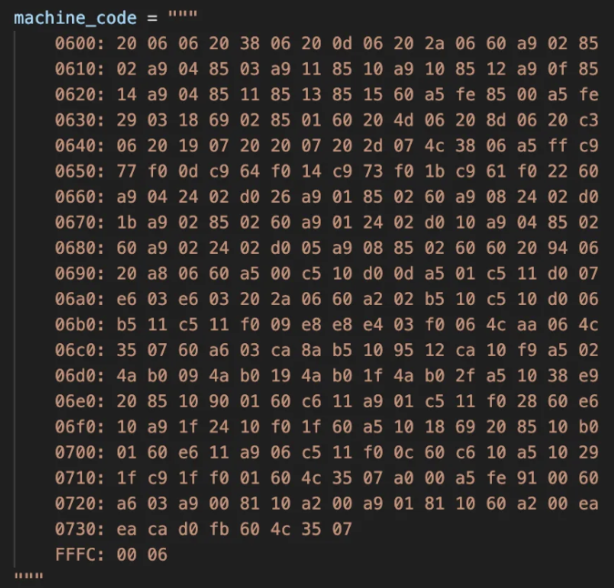 Snake in 6502 machine code