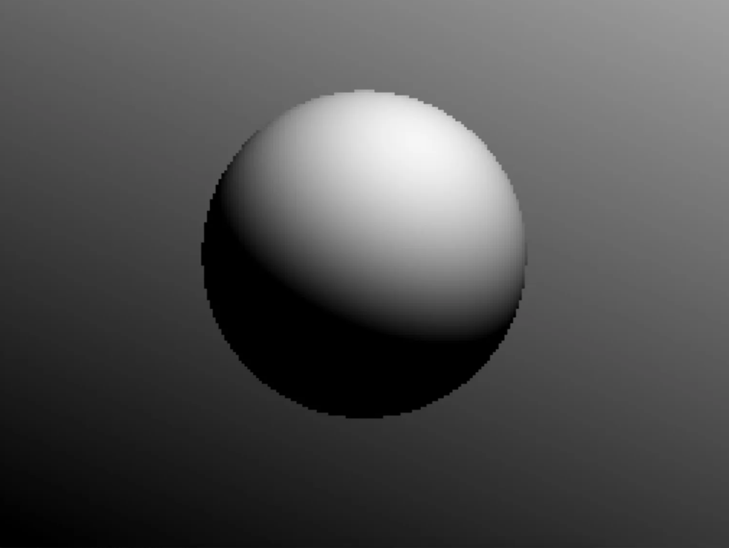 A sphere rendered with ray-tracing in 6502 assembly code, generated in 2–3 seconds @300Mhz